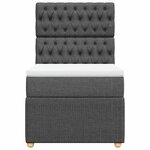 vidaXL Sommier à lattes de lit avec matelas Gris foncé 100x200cm Tissu