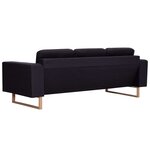 vidaXL Canapé à 3 places Tissu Noir