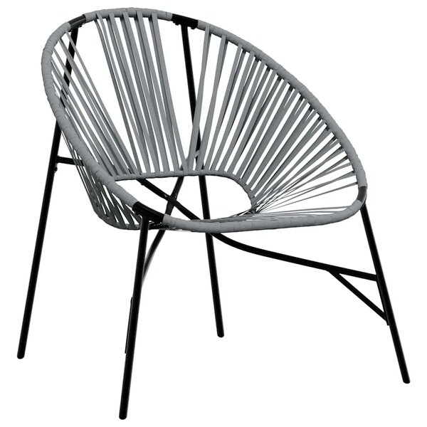 vidaXL Chaise œuf de jardin noir et gris clair résine tressée