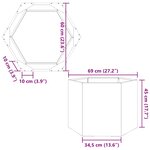 vidaXL Jardinière hexagone 69x60x45 cm acier inoxydable