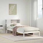 vidaXL Lit bibliothèque sans matelas blanc 100x200 cm bois pin massif