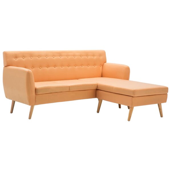 vidaXL Canapé d'angle revêtement en tissu 171 5x138x81 5 cm orange