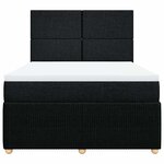 vidaXL Sommier à lattes de lit avec matelas Noir 140x200 cm Tissu