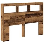 vidaXL Armoire tête de lit avec LED vieux bois 140x17x102 cm