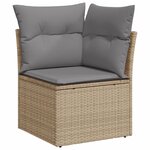 vidaXL Salon de jardin et coussins 14 Pièces mélange beige résine tressée