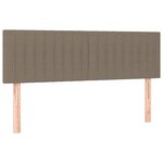 vidaXL Sommier à lattes de lit avec matelas LED Taupe 140x200 cm Tissu