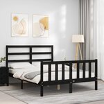 vidaXL Cadre de lit sans matelas noir 140x190 cm bois de pin massif