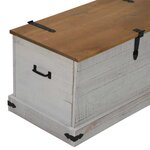 vidaXL Coffre de rangement HALDEN blanc 91x48x47 cm bois massif pin