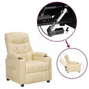 vidaXL Fauteuil Crème Tissu