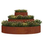 vidaXL Cache-pot de jardin Marron 120 x 120 x 20 cm Acier patiné