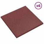 vidaXL Dalles de Protection Anti-Chute 6 Pièces Rouge 50 x 50 cm
