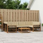vidaXL Ensemble de canapés d'extérieur 7 Pièces Naturel et Beige