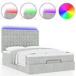 vidaXL Cadre de lit ottoman avec matelas gris clair 140x200 cm velours