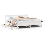 vidaXL Cadre de lit sans matelas blanc 200x200 cm bois massif de pin