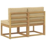 vidaXL 2 Pièce Sofa de milieu extérieur Bois d'Acacia Massif Blanc