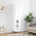 vidaXL Buffet haut Blanc 34 5x34x180 cm Bois d'ingénierie