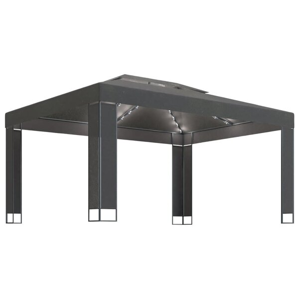 vidaXL Tonnelle avec guirlande lumineuse à LED 3x4 m Anthracite