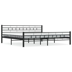 vidaXL Cadre de lit sans matelas noir acier 200x200 cm