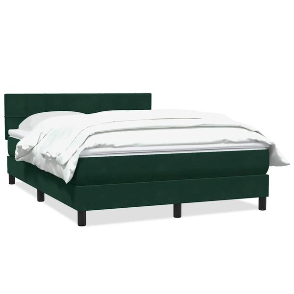 vidaXL Sommier à lattes de lit et matelas vert foncé 160x220cm velours