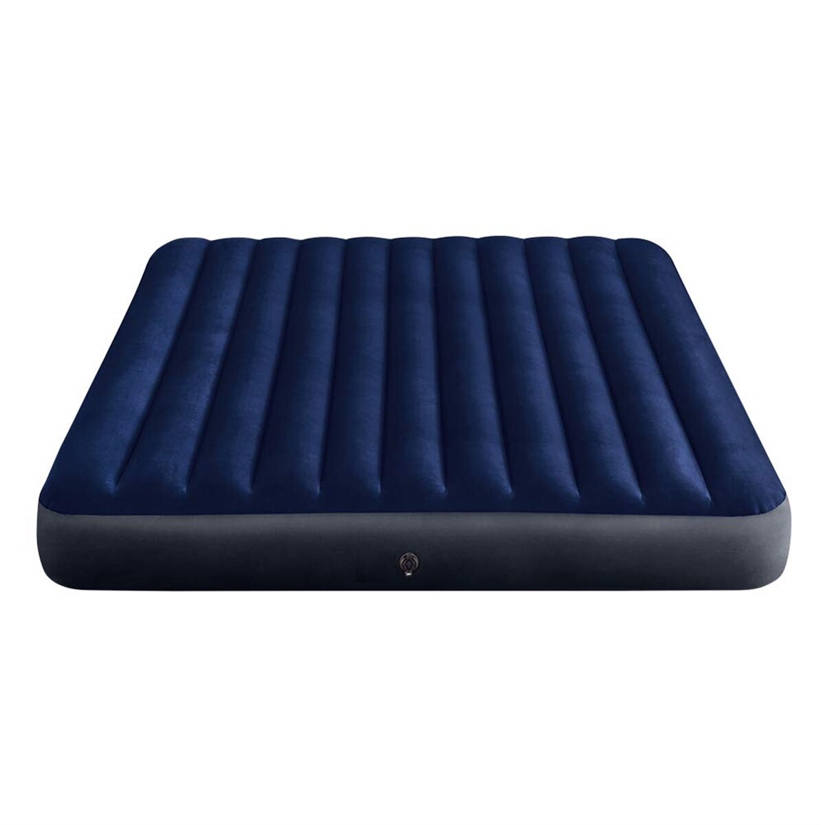 Lit Gonflable Intex Fiber-Tech 152×203×42 Cm – Avec Pompe électrique, Floqué, Vinyle Bleu, Et Sac De Transport