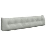 vidaXL Coussin de Dos Gris clair 200 x 24 x 50 cm Velours