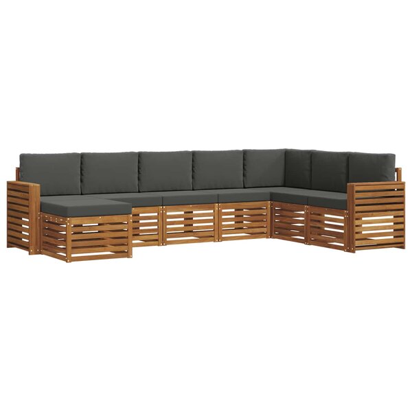 vidaXL Ensemble de canapés d'extérieur 8 Pièces Naturel et Anthracite