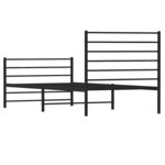 vidaXL Cadre de lit métal sans matelas avec pied de lit noir 75x190 cm
