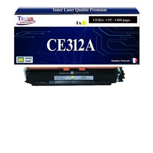 T3AZUR - Toner compatible avec CE312A pour HP LaserJet Pro CP1020 CP1025 CP1025NW TopShot M275 - Jaune
