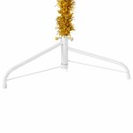 vidaXL Demi sapin de Noël artificiel mince avec support Doré 210 cm