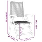 vidaXL Chaises inclinables de jardin lot de 8 noir rotin bois massif