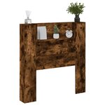 vidaXL Armoire tête de lit avec LED chêne fumé 100x16 5x103 5 cm