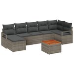 vidaXL Ensemble de Canapés de Jardin 8 Pièces Gris Grand