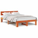 vidaXL Cadre de lit Marron 140 x 190 cm Bois de pin massif