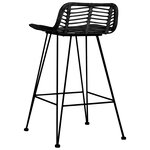 vidaXL Chaises de bar lot de 2 noir Rotin