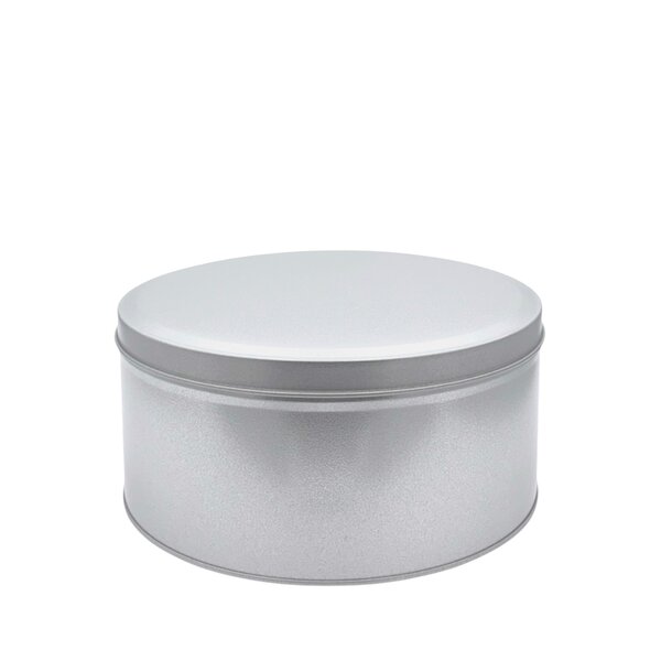 Boîte ronde alimentaire en fer blanc verni  diamètre 17 cm hauteur 8 cm