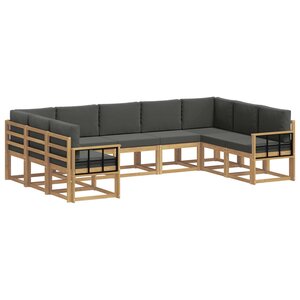 vidaXL Ensemble de canapés d'extérieur 9 pc Blanc et anthracite