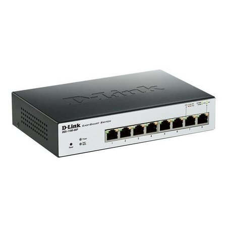 D-LINK  Switch Easy Smart 8 Ports - DGS-1100-08P - 10/100/1000Mbps Poe