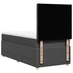 vidaXL Sommier à lattes de lit et matelas Gris foncé 90x190 cm Tissu