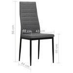 vidaXL Chaises à manger lot de 6 gris clair tissu