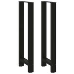 vidaXL Pieds de table de bar Noir 2 pièces 50 x (110-111) cm Acier