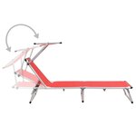 vidaXL Chaises longues pliables et toit lot de 2 Aluminium textilène