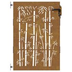 vidaXL Portail de jardin 85x125 cm acier corten design de bambou