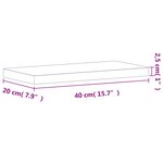 vidaXL Étagère murale 40x20x2 5 cm bois massif de hêtre