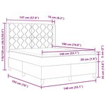 vidaXL Lit à ressorts avec matelas taupe  140x190 cm  en tissu