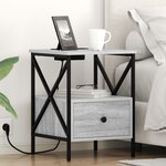 vidaXL Cabinet de chevet 2 Pièces Sonoma gris 41.5 x 40.5 x 55 cm