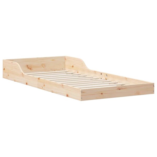 vidaXL Cadre de lit Marron 90 x 210 cm Bois massif en pin