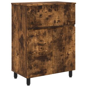 vidaXL Unité de vanité de salle de bain Chêne fumé 60 x 35 x 80 cm