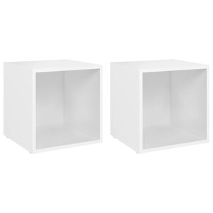 vidaXL Meubles TV 2 Pièces Blanc 37x35x37 cm Bois d’ingénierie