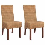 vidaXL Chaises à manger lot de 2 marron rotin naturel