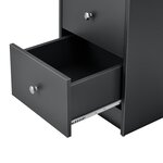 Bureau table secrétaire poste de travail informatique avec 3 tiroirs 120 cm gris foncé et bois